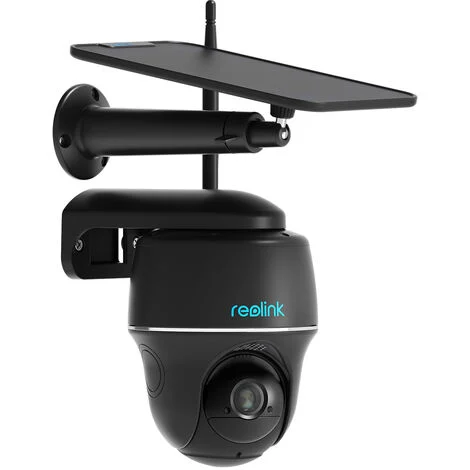 Reolink 360° PTZ 4MP Telecamera Wi-Fi da Esterno a Batteria, Argus PT (Nera) Videosorveglianza WiFi 2,4/5 GHz Senza Fili con Pannello Solare, Rilevazione di Persone/Veicoli, Cloud, Audio Bidirezionale