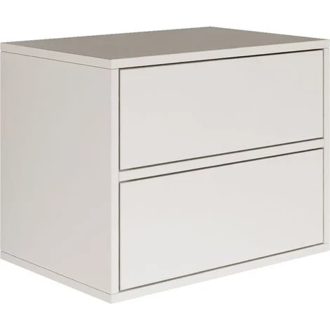 Selsey FRAMME – Comodino sospeso con 2 cassetti – bianco – 50 cm