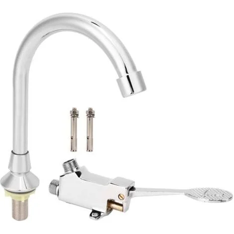 Pedale a pedale per lavabo da bagno, set di rubinetto per laboratori medici, rubinetto lavabo a pedale, set accessori rubinetto acqua.