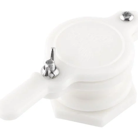 Rubinetto per miele in plastica, valvola a ghigliottina, strumento per l'imbottigliamento per apicoltori (bianco)