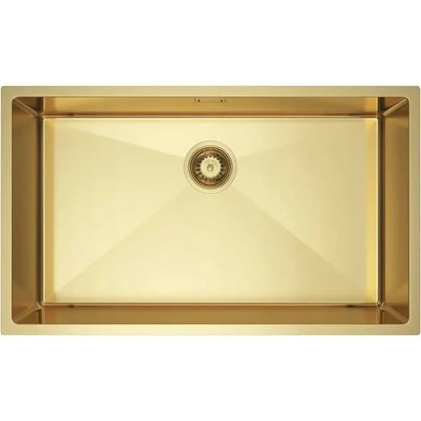Lavello NAYES a vasca singola 74x44, acciaio inox, rivestimento PVD color oro