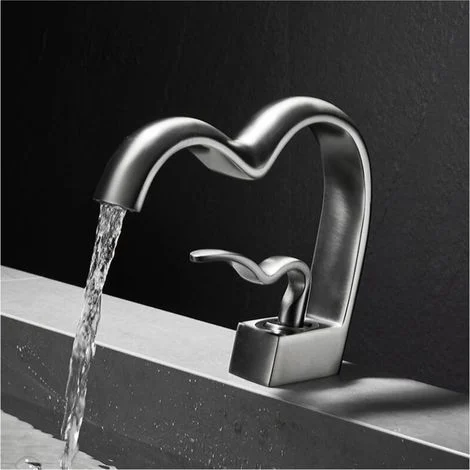 Rubinetto moderno per bagno a cascata, miscelatore per lavabo a cascata, rubinetto per lavabo a cascata, rubinetti per lavabo per il cuore