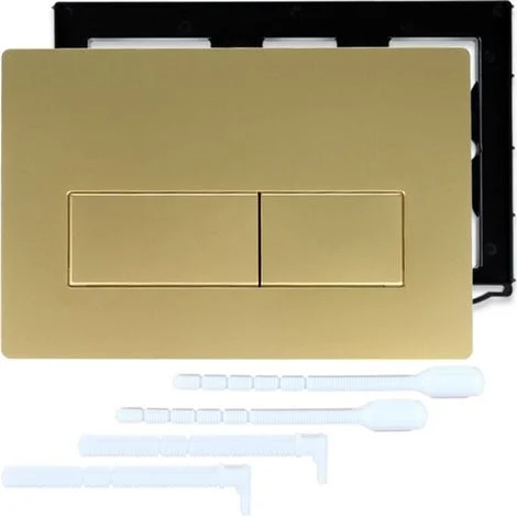 Placca di comando WC dorata - Doppio scarico - Compatibile con Geberit Sigma UP300/UP320 - Kit di installazione 245×164 mm