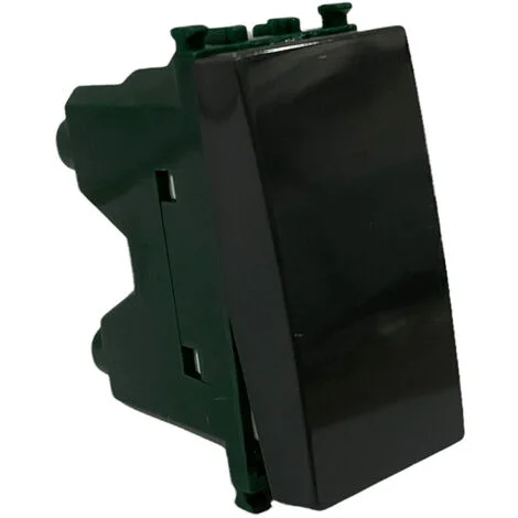 Kit 2 deviatore bipolare nero compatibile con vimar plana interruttore pulsante 2p 16ax 250vac