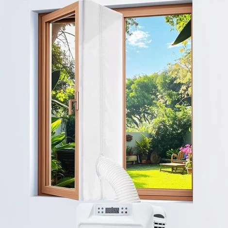 Guarnizione per finestra da 300 cm per condizionatore d'aria portatile, kit di sigillatura per finestra per condizionatore d'aria portatile, compatibile con tutti i condizionatori d'aria portatili e a