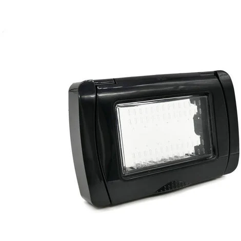 Placca idrobox 3 posti compatibile con vimar plana IP55 coperchio modulo cassetta 503 nera