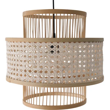Lampada da soffitto in rattan - Lampada a sospensione stile Boho Bali - Yei Naturale