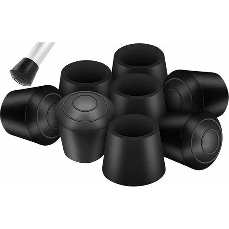 Protezioni per gambe di sedie, confezione da 8, tappi in gomma per gambe di sedie, protezioni rotonde per gambe di sedie, tappi per sedie, neri, diametro interno 20 mm