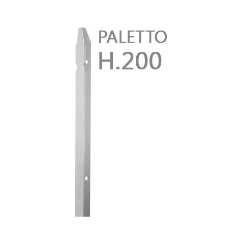 1PZ Paletto a T altezza 200 CM sezione mm 30x30x3 ZINCATO Palo Colore ZINCO da GIARDINO recinzione in ferro