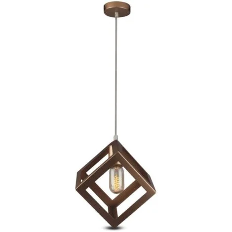 LAMPADARIO CON PORTALAMPADA GEOMETRICO ORO CHAMPAGNE 3D QUADRATO