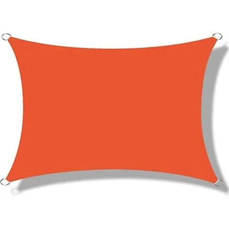 Vela ombreggiante rettangolare, impermeabile, protezione UV al 95% con design traspirante e antivento, per pergola, terrazza, balcone, giardino, uso esterno, arancione, 2x2 m [Classe energetica A]