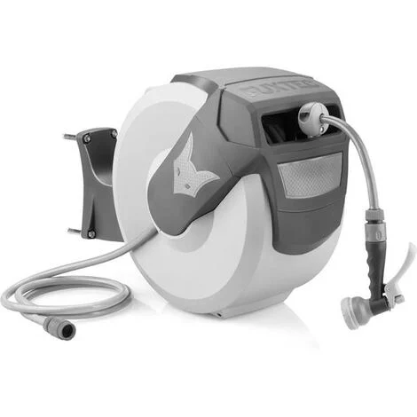 Avvolgitubo automatico da parete con tubo acqua flessibile 20m Grigio FUXTEC WSA20G