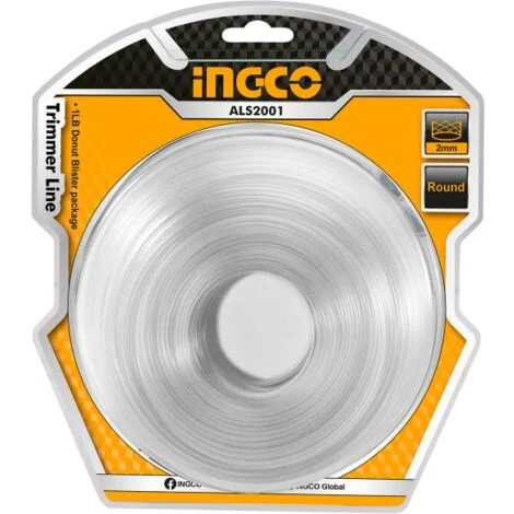 Filo per Decespugliatore Tondo da 2 mm. bobina 100 mt. tagliaerba cavo matassa INGCO