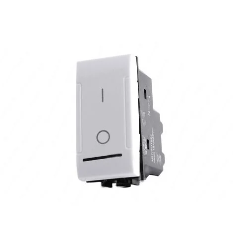 Interruttore bipolare compatibile con living light international air pulsante luce 16ax 250vac bianco