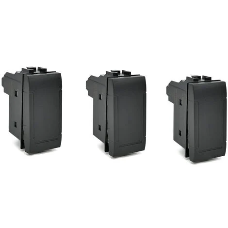 Kit 3 interruttore unipolare compatibile con living light international air 1p 16a 250v nero