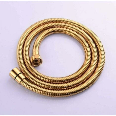 (Oro) Tubo flessibile per doccia in acciaio inox anti-attorcigliamento da 1,5 m (59 pollici) con connettori in ottone massiccio.