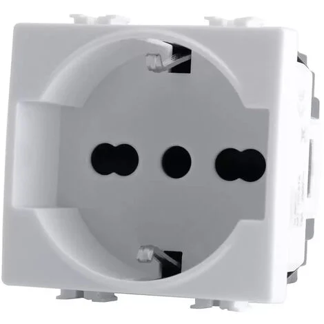 Presa schuko 10/16A compatibile con matix prese spina tedesca 2P gruppo di continuità ups cassetta 503 bianco