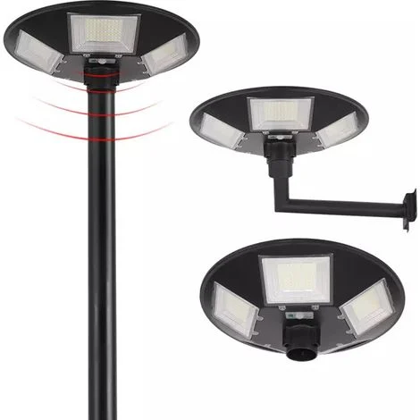 TrAdE Shop Traesio - Lampione Ufo Led Solare 350w Sensore Movimento Crepuscolare Luce Fredda 6500k Ip65 -