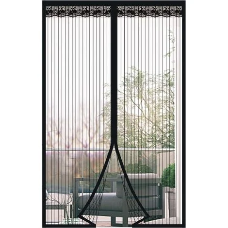 Set di 1 zanzariera magnetica nera 90 x 240 cm, tenda antizanzare a maglia ultra fine per balcone e camera da letto