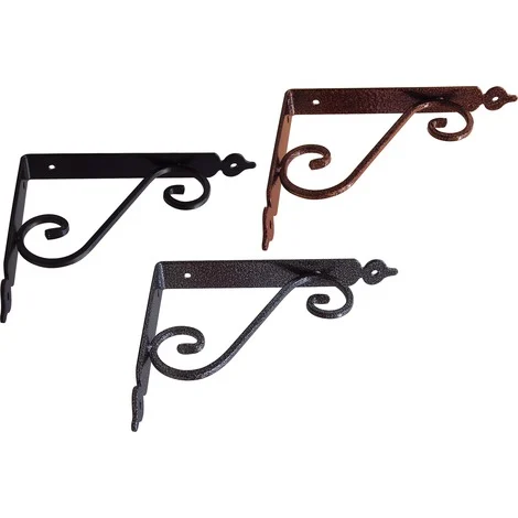 MENSOLA FERRO BATTUTO CM 23 BRONZO MARTELLATO PORTATA 50 KG