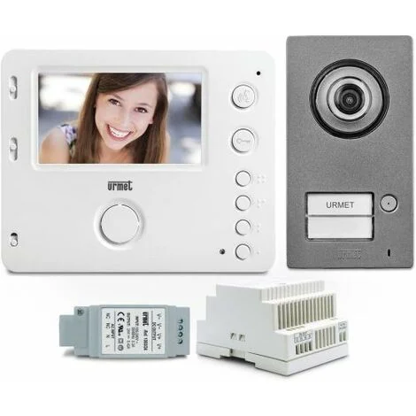 Urmet kit videocitofono monofamiliare vivavoce Miro e pulsantiera Mikra 2 fili - 1722/93
