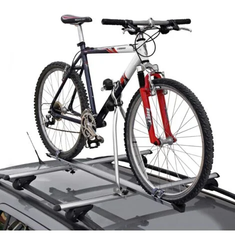 PORTABICI DA TETTO BARRE AUTO ACCIAIO DOPPIO POMELLO 1 PORTA BICI BICICLETTA 042