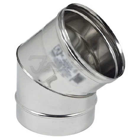 CURVA PER STUFA IN ACCIAIO INOX 304 A 45 DA 200 MM