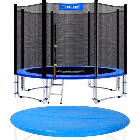 Monzana Trampolino Ø 244/305/366/426cm Set Completo Tappeto Elastico Rete Sicurezza Scala Copertura Pioggia Trampolini Ø 305cm
