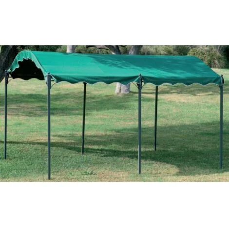Gazebo In Acciaio Carport 300X400 Cm Verde