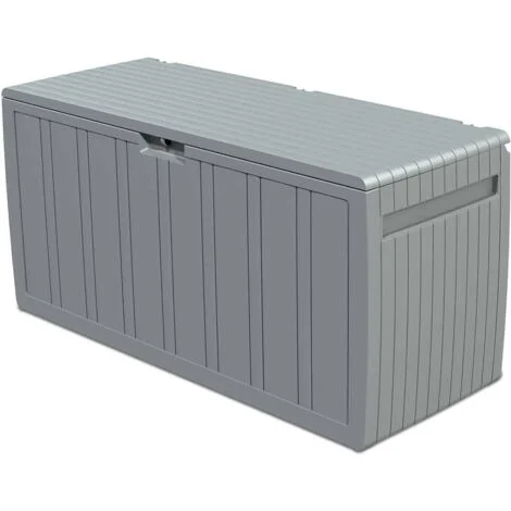 Baule Contenitore Fabbricato in Resina Gardiun Top 117x45,5x57,50 cm 270L Montaggio in Clic con Sistema di Chiusura Grigio