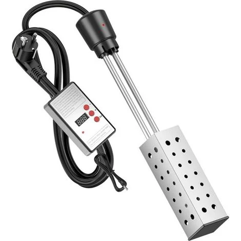 Riscaldatore a immersione da 3000 W, riscaldatore per piscina con termostato e display digitale della temperatura, riscaldatore elettrico portatile in acciaio inossidabile a immersione per piscina, se