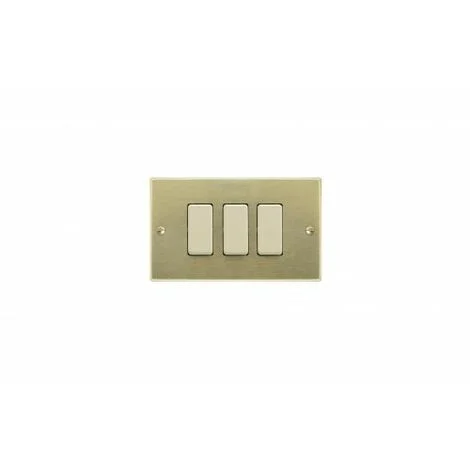 FEB Placca alluminio champagne 3 posti 3 foro compatibile Bticino Magic 503 - 2503