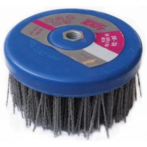 SAIT Spazzola a tazza in nylon gr120 abrasiva rusticante SN-TA 130x50 M14 per pulizia e sverniciatura