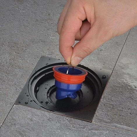 Scarico per pavimento doccia, antireflusso, antiodore, scarico cucina, scarico bagno, silicone, antiodore, valvola di scarico rapido, 5,3 x 5,3 cm