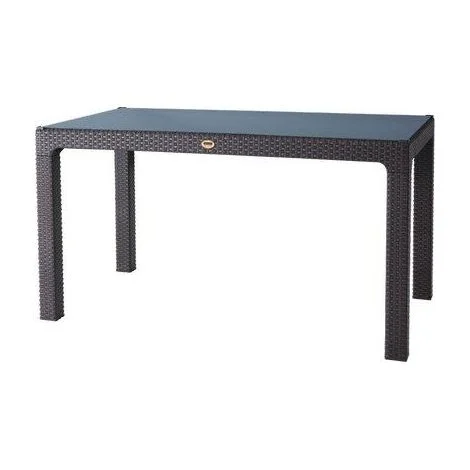 TAVOLO RATTAN KRETA DOMUSPP ANTRACITE CM 120X70 H.CM 78