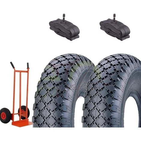 2 Pneumatici 3.00-4 + CAMERE COPERTONI RINFORZATI 2PR GOMME per CARRELLI CARRELLINI Portapacchi Ecovelo