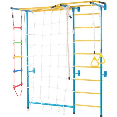 Mophorn Palestra da interno per bambini - 7 in 1 giochi di arrampicata con acciaio al carbonio, supporta 220 libbre, divertimento multicolore per bambini e famiglie
