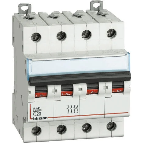 BTicino FA84C20 Interruttore Magnetotermico Modulare BTDIN45 4P 20A Curva C
