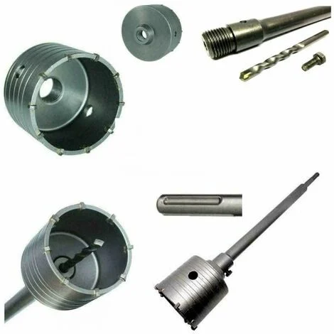 FRESA A TAZZA 130mm CAROTATRICE CON ASTA SDS MAX 50cmCALCESTRUZZO CEMENTO