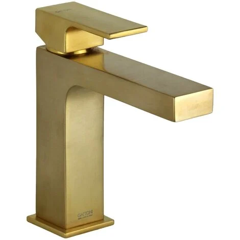 Miscelatore lavabo modello quadro oro spazzolato Gattoni SQUARE 2582/25SGOro Spazzolato