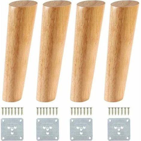 Gambe per mobili Jalleria in legno massello – Set di 4, altezza 20 cm, design angolato per divano, cassettiera o tavolo