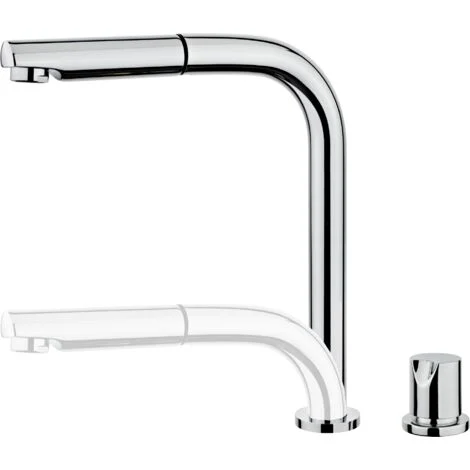 Essebagno Magic Rubinetto da cucina a scomparsa a 2 fori "finestra speciale"
