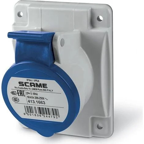 Presa da incasso 2p+t ip44 16a 6h 200-250v scame 413.1663