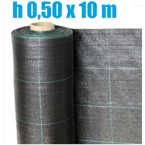TELO PER PACCIAMATURA NERO QUADRETTATO TESSUTO POLIPROPILENE ANTISTRAPPO - mt 10 x 0,50 H