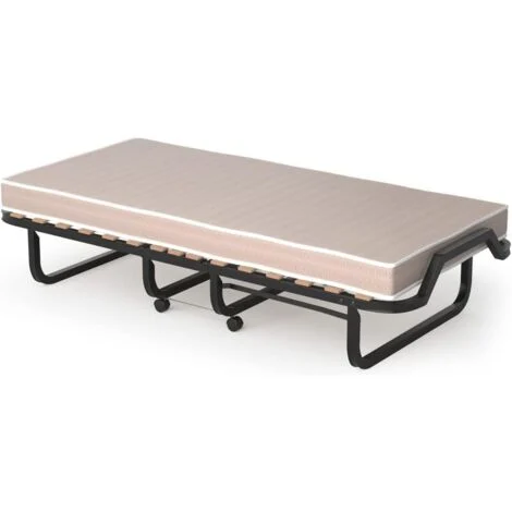 COSTWAY Letto Brandina Pieghevole, con Materasso in Memory Foam, Struttura Resistente e 4 Ruote Girevoli, Lettino Pieghevole per Casa Ufficio, 200 x 80 x 40cm
