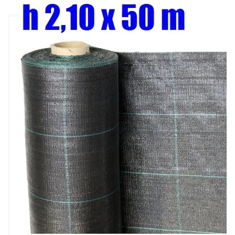 TELO PER PACCIAMATURA NERO QUADRETTATO TESSUTO POLIPROPILENE ANTISTRAPPO - mt 50 x 2,10 H
