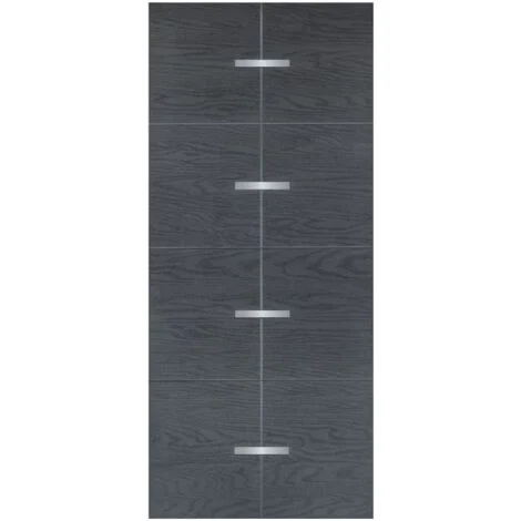 Pannello per Porta Blindata Moderno Inserti Alluminio Rivestimento per Esterno