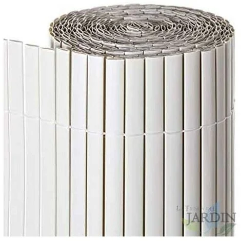 Canniccio PVC Recinzione recinto Balcone frangivento Doppio 1,5 x 3 m, bianco, per Giardini e Balconi, Frangivento