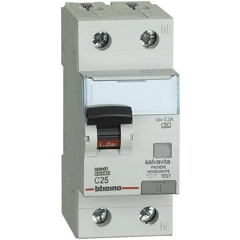 BTicino GN8814A25 Interruttore Magnetotermico Differenziale BTDIN60 1P+N tipo A 25A