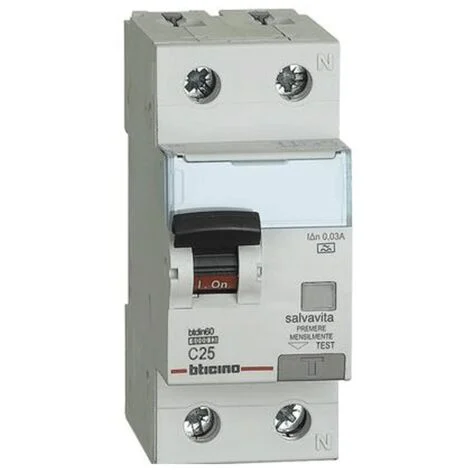 BTicino GN8813A25 Interruttore Magnetotermico Differenziale BTDIN60 1P+N tipo A 25A